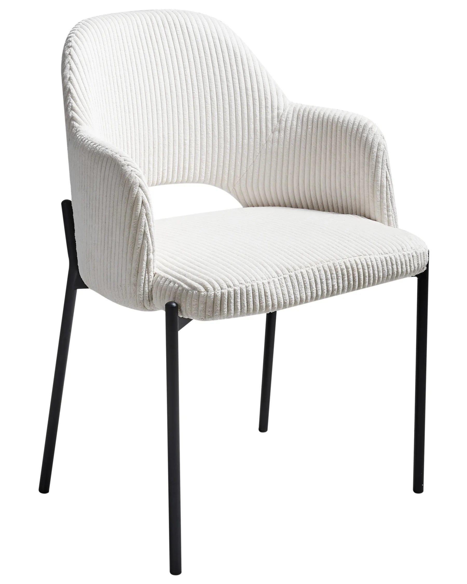 Set of 2 Dining Chairs RATON Corduroy Off-White