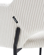 Set of 2 Dining Chairs RATON Corduroy Off-White