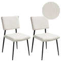 Set of 2 Dining Chairs STURGIS Corduroy Off-White