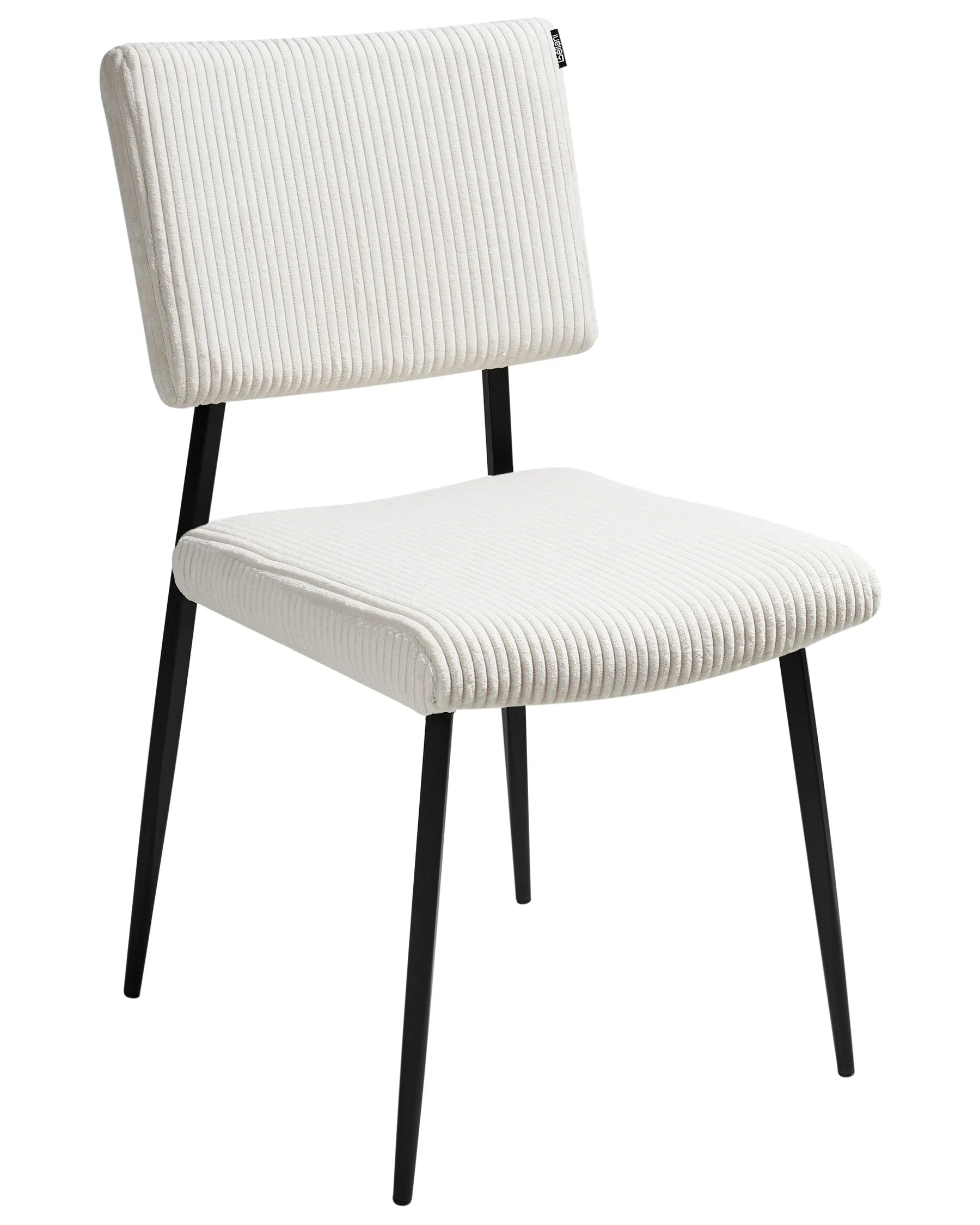 Set of 2 Dining Chairs STURGIS Corduroy Off-White