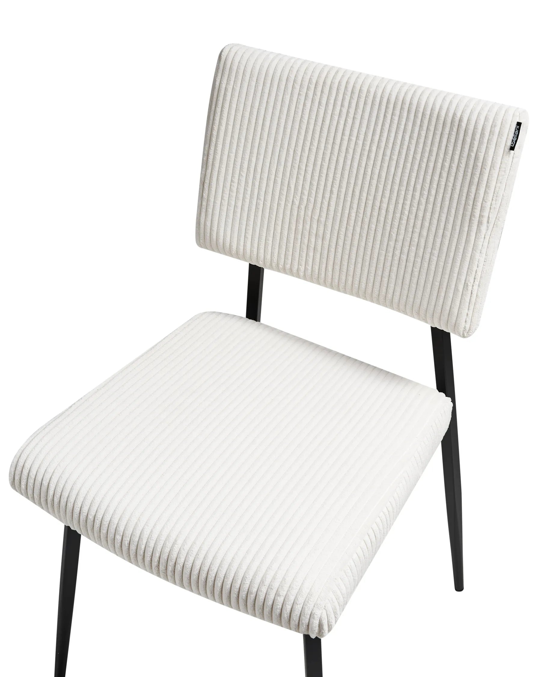 Set of 2 Dining Chairs STURGIS Corduroy Off-White