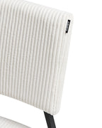 Set of 2 Dining Chairs STURGIS Corduroy Off-White
