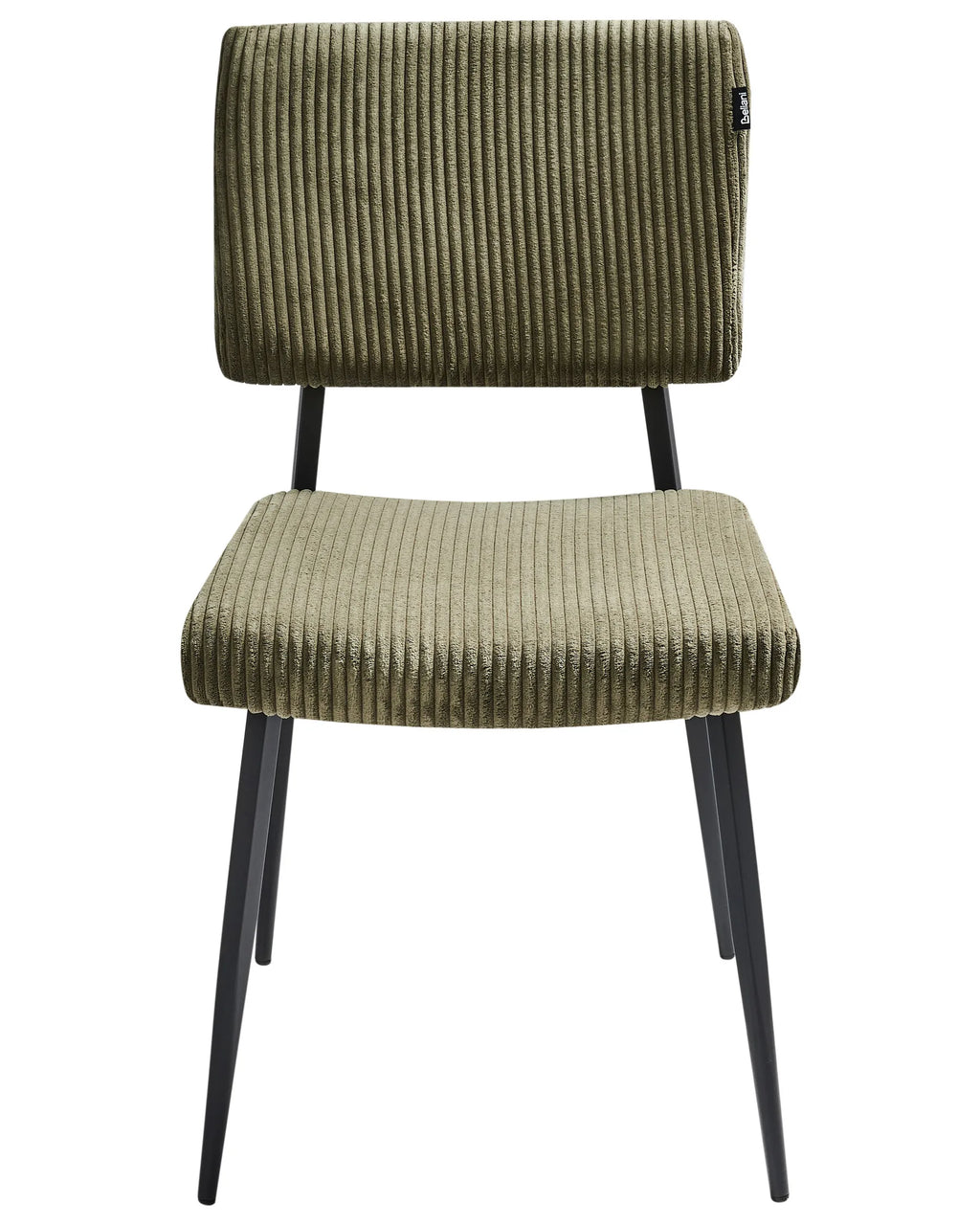 Set of 2 Dining Chairs STURGIS Corduroy Olive Green