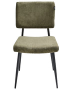 Set of 2 Dining Chairs STURGIS Corduroy Olive Green