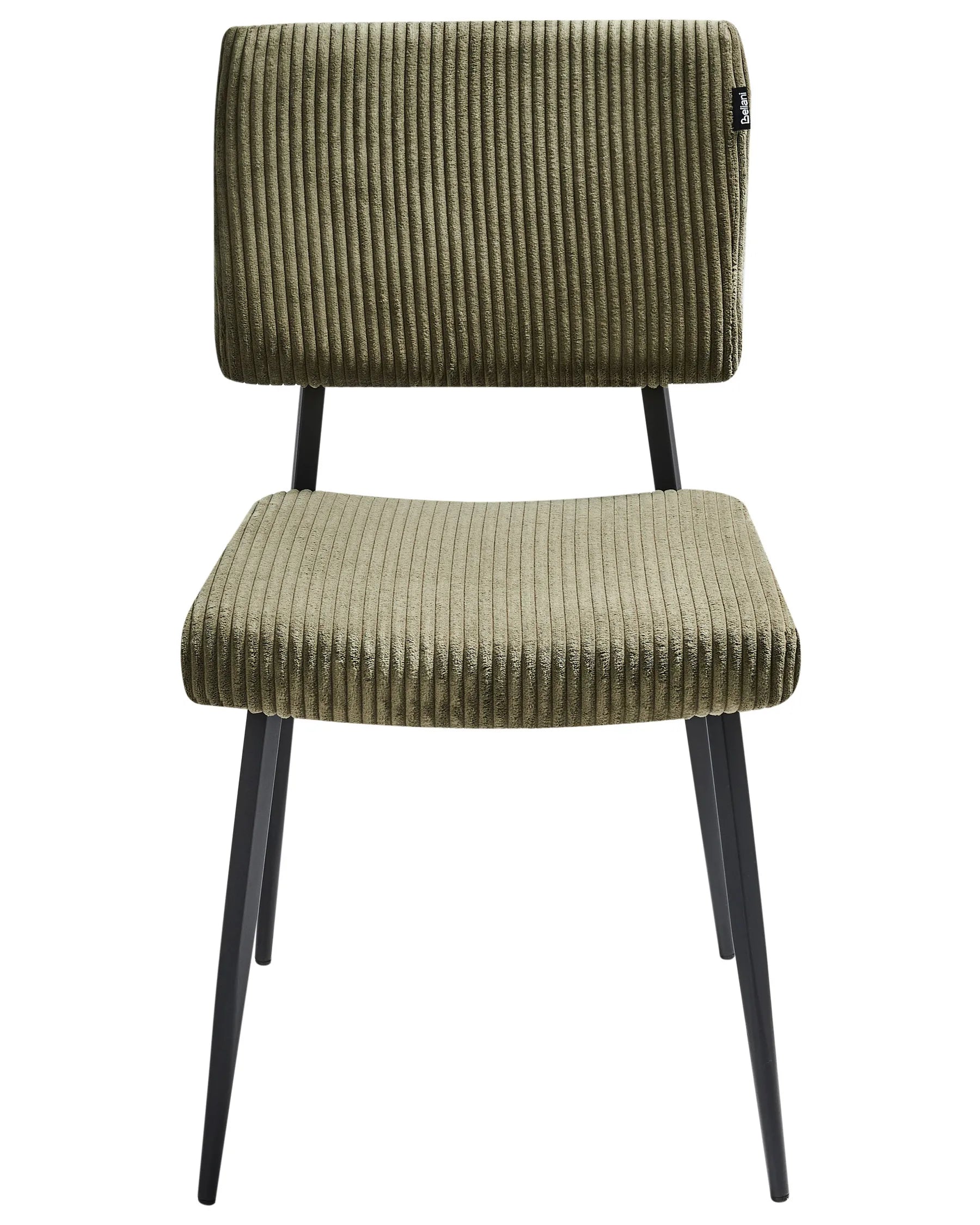 Set of 2 Dining Chairs STURGIS Corduroy Olive Green