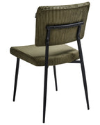 Set of 2 Dining Chairs STURGIS Corduroy Olive Green