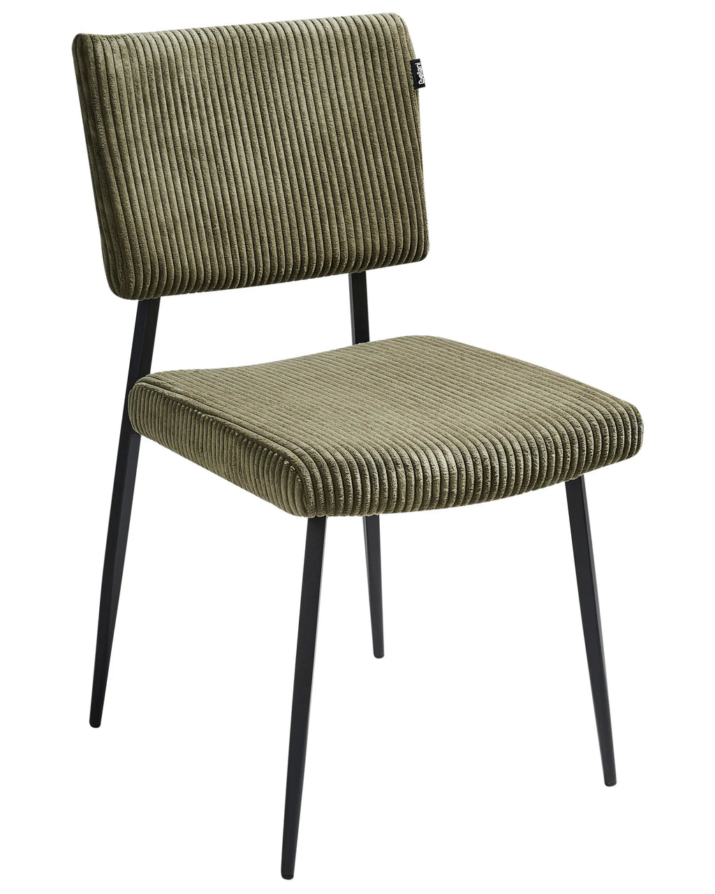Set of 2 Dining Chairs STURGIS Corduroy Olive Green