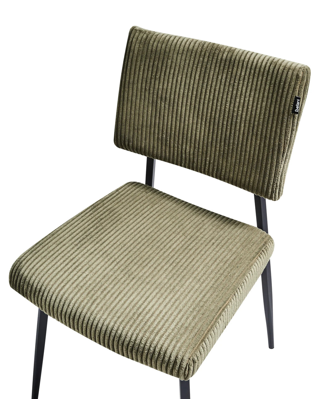 Set of 2 Dining Chairs STURGIS Corduroy Olive Green