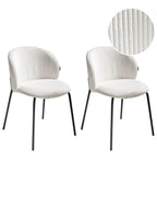 Set of 2 Dining Chairs MILES Corduroy Off-White