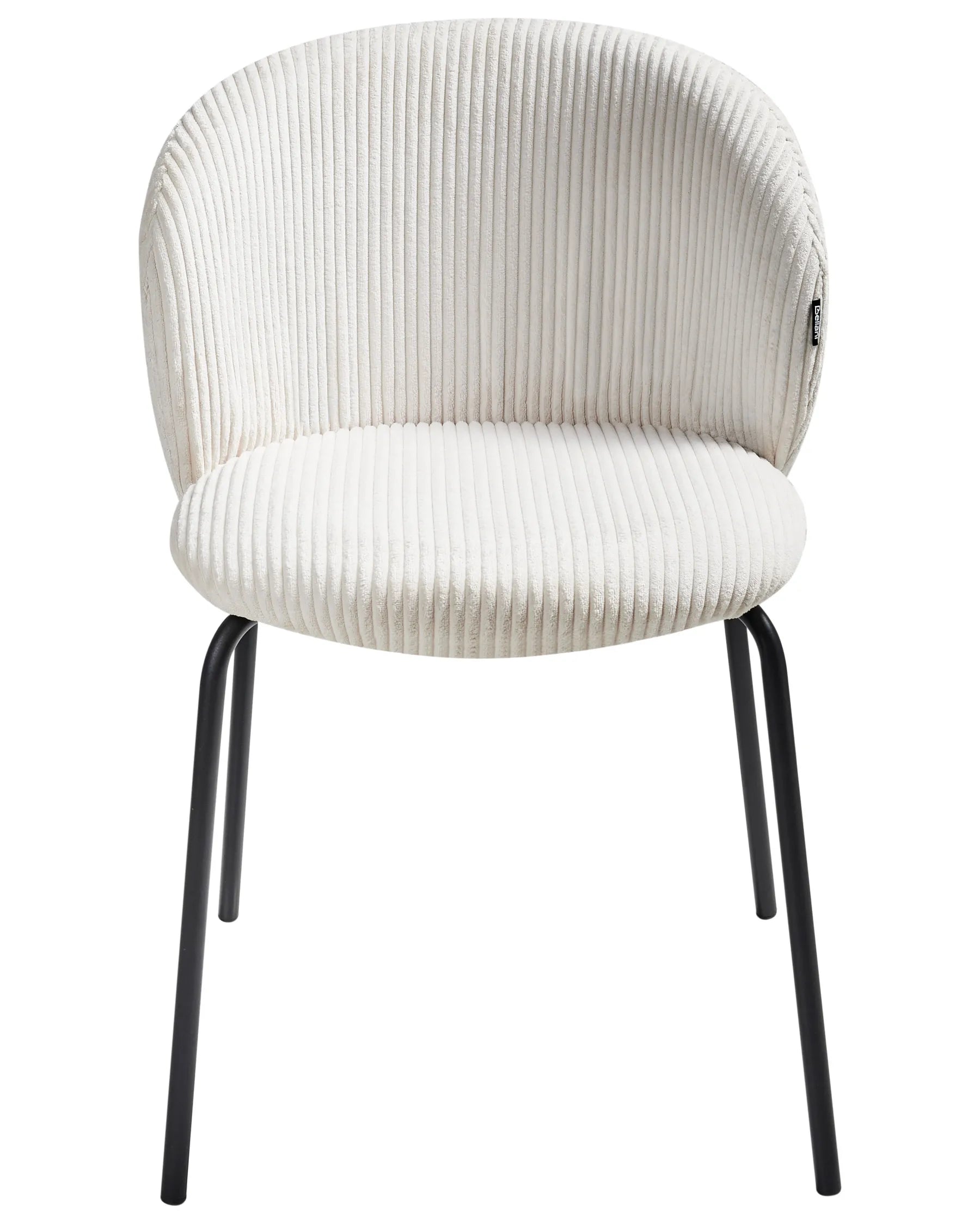 Set of 2 Dining Chairs MILES Corduroy Off-White
