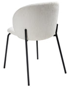 Set of 2 Dining Chairs MILES Corduroy Off-White