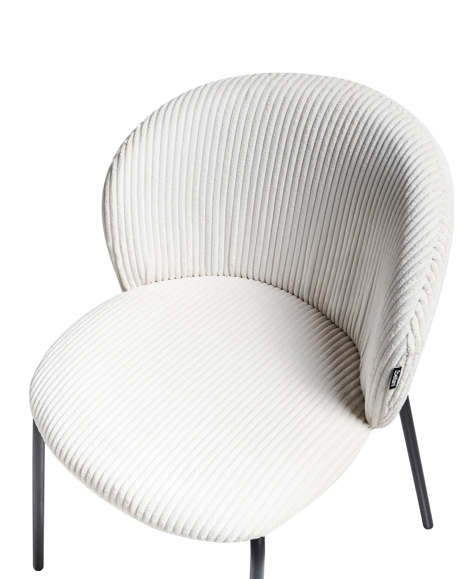 Set of 2 Dining Chairs MILES Corduroy Off-White