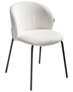 Set of 2 Dining Chairs MILES Corduroy Off-White