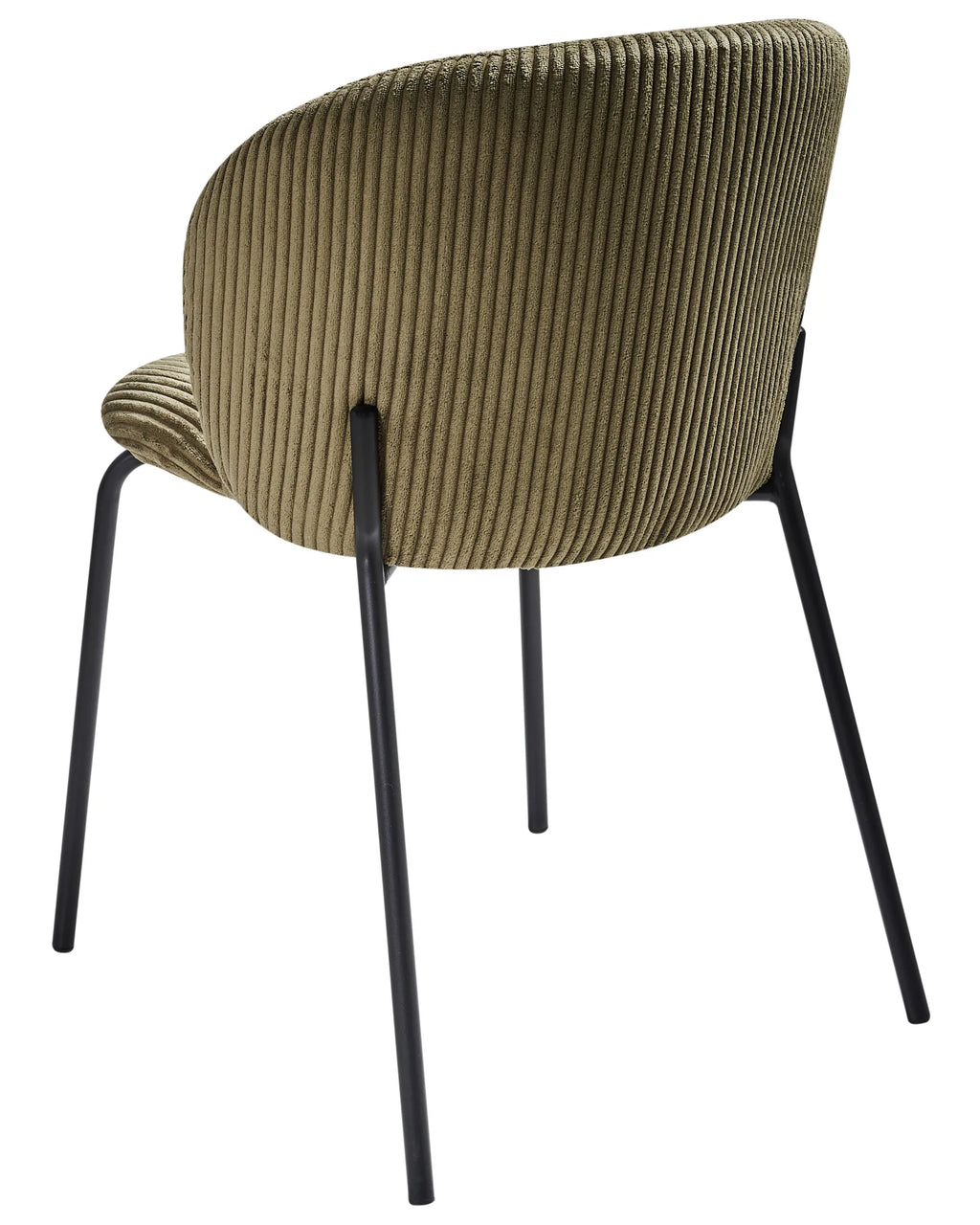 Set of 2 Dining Chairs MILES Corduroy Olive Green