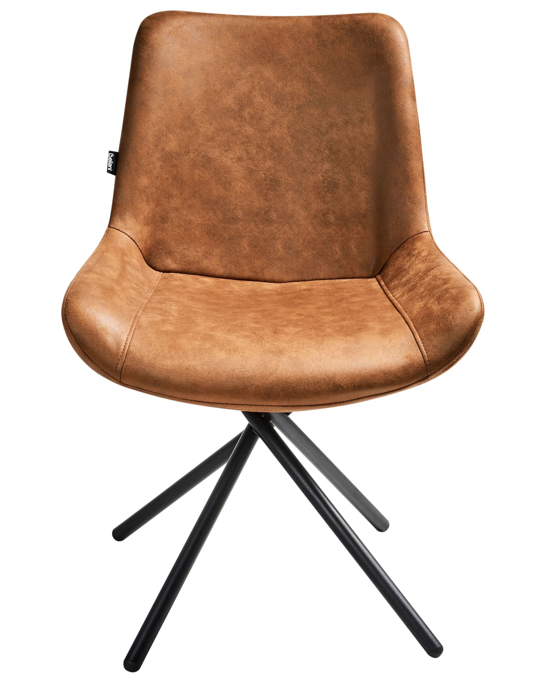 Set of 2 Dining Chairs HAILEY Faux Suede Golden Brown