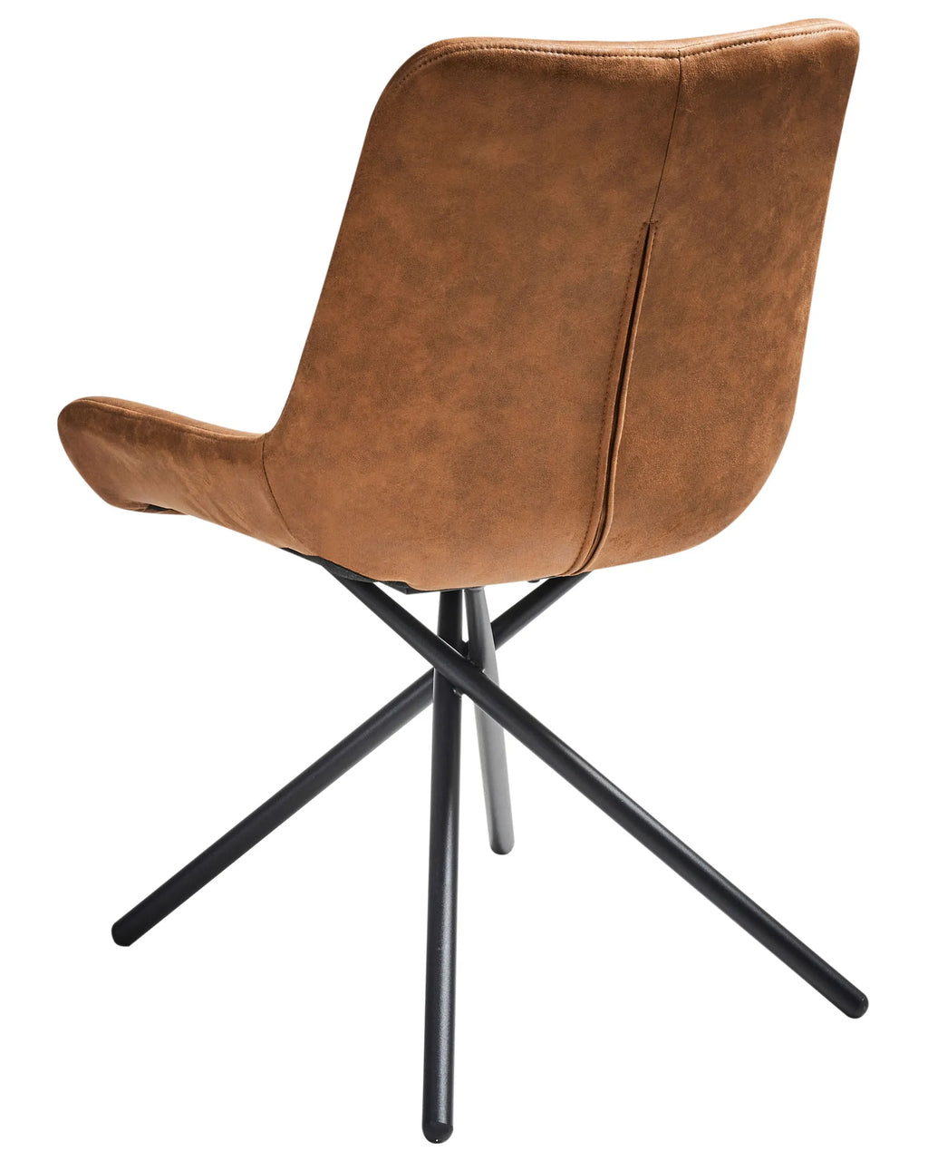 Set of 2 Dining Chairs HAILEY Faux Suede Golden Brown