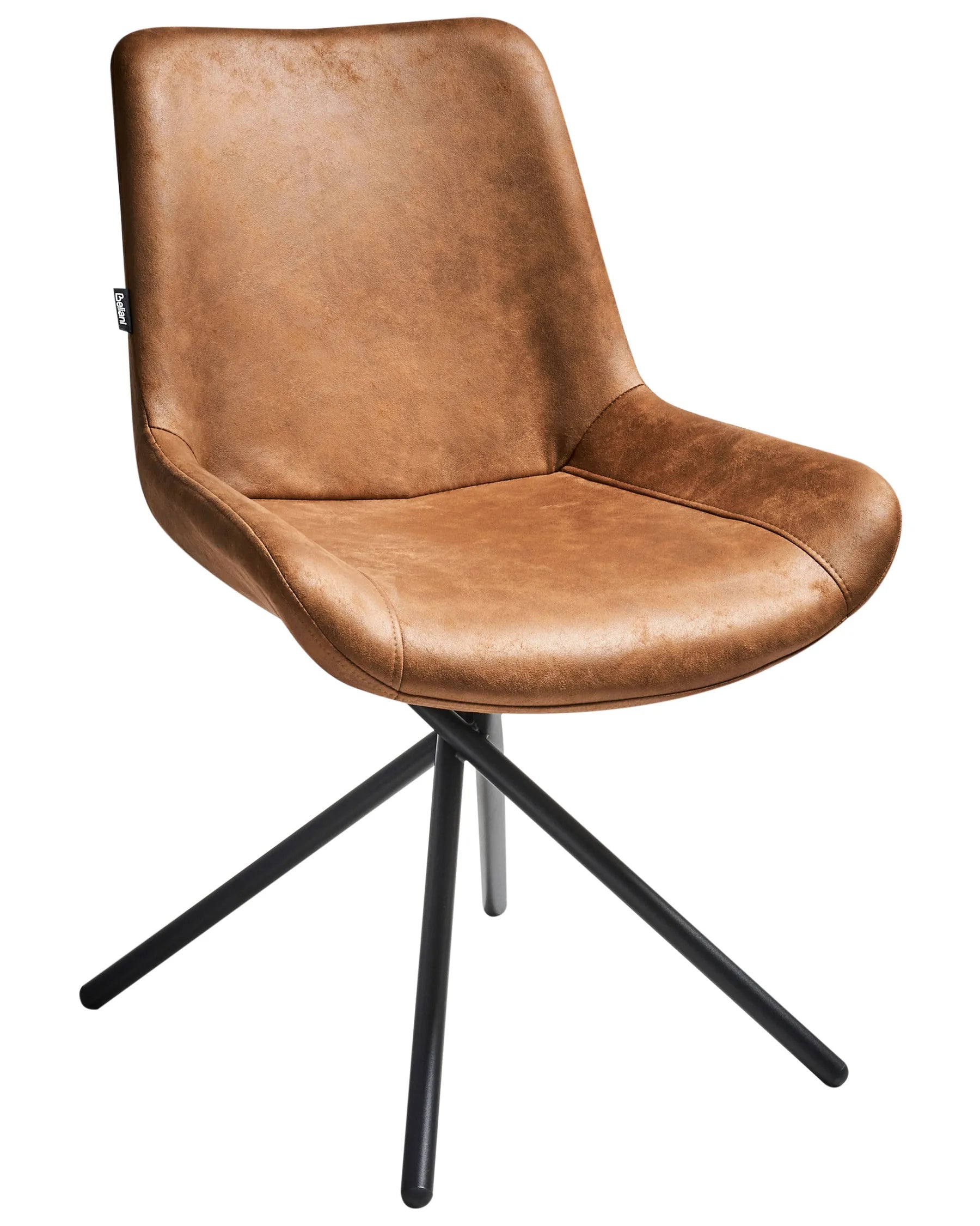 Set of 2 Dining Chairs HAILEY Faux Suede Golden Brown