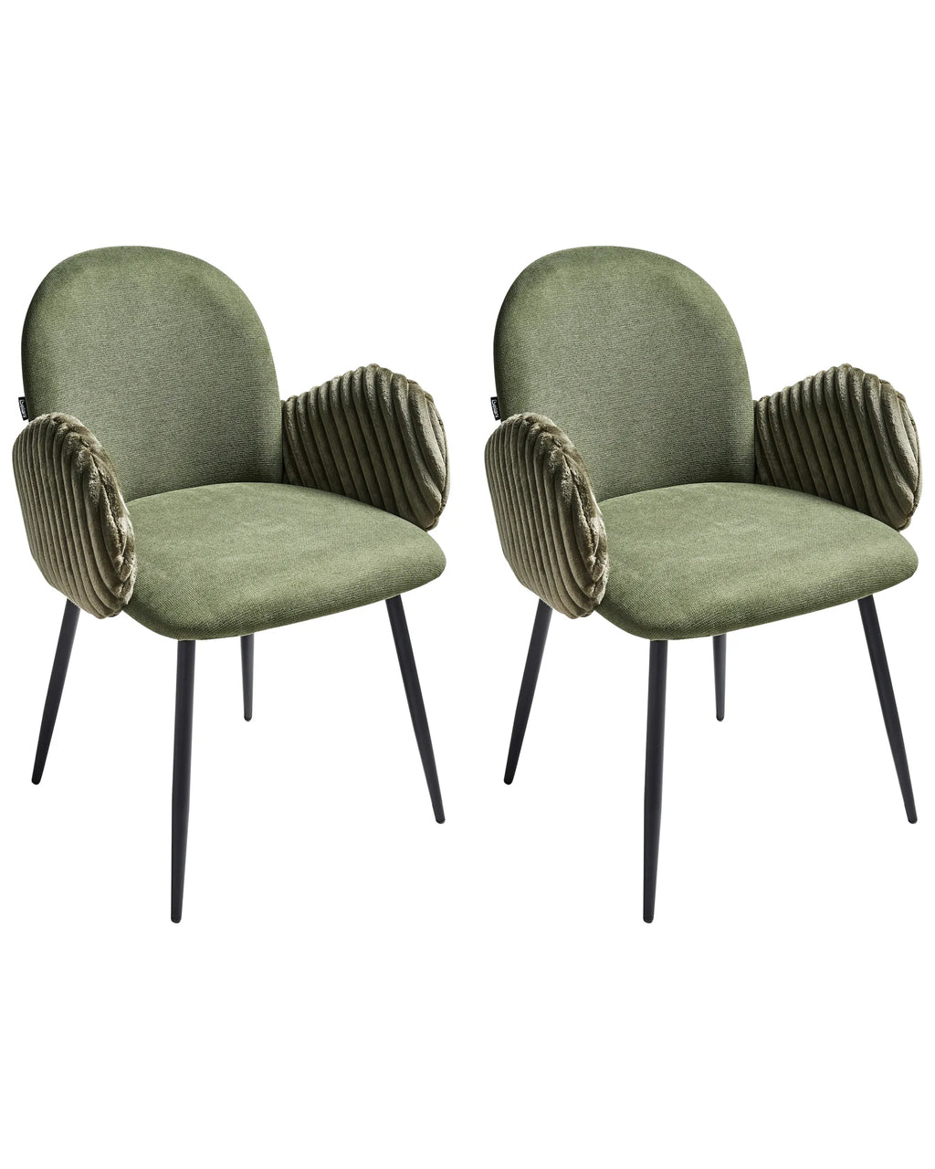 Set of 2 Dining Chairs AMITY Fabric Green