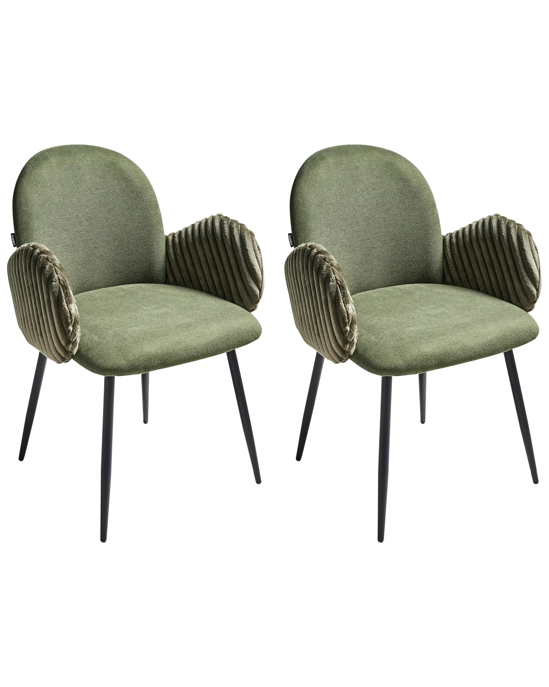 Set of 2 Dining Chairs AMITY Fabric Green