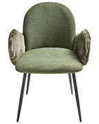 Set of 2 Dining Chairs AMITY Fabric Green