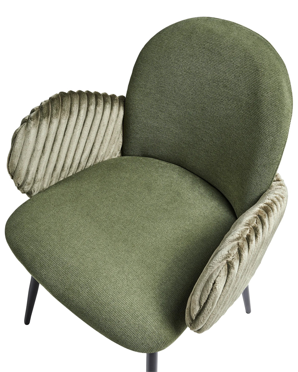 Set of 2 Dining Chairs AMITY Fabric Green