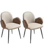 Set of 2 Dining Chairs AMITY Fabric Taupe