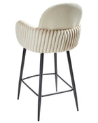 Set of 2 Bar Chairs AMITY Fabric Light Beige