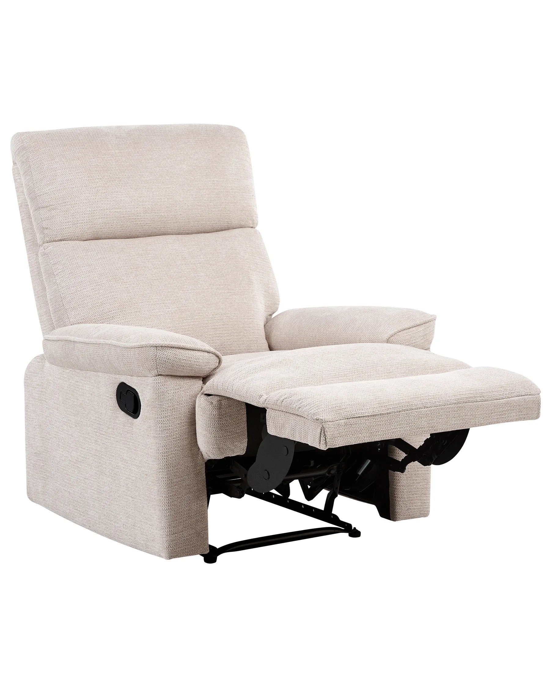 Recliner Chair EVERTON with Footrest Fabric Beige