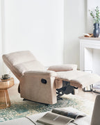 Recliner Chair EVERTON with Footrest Fabric Beige