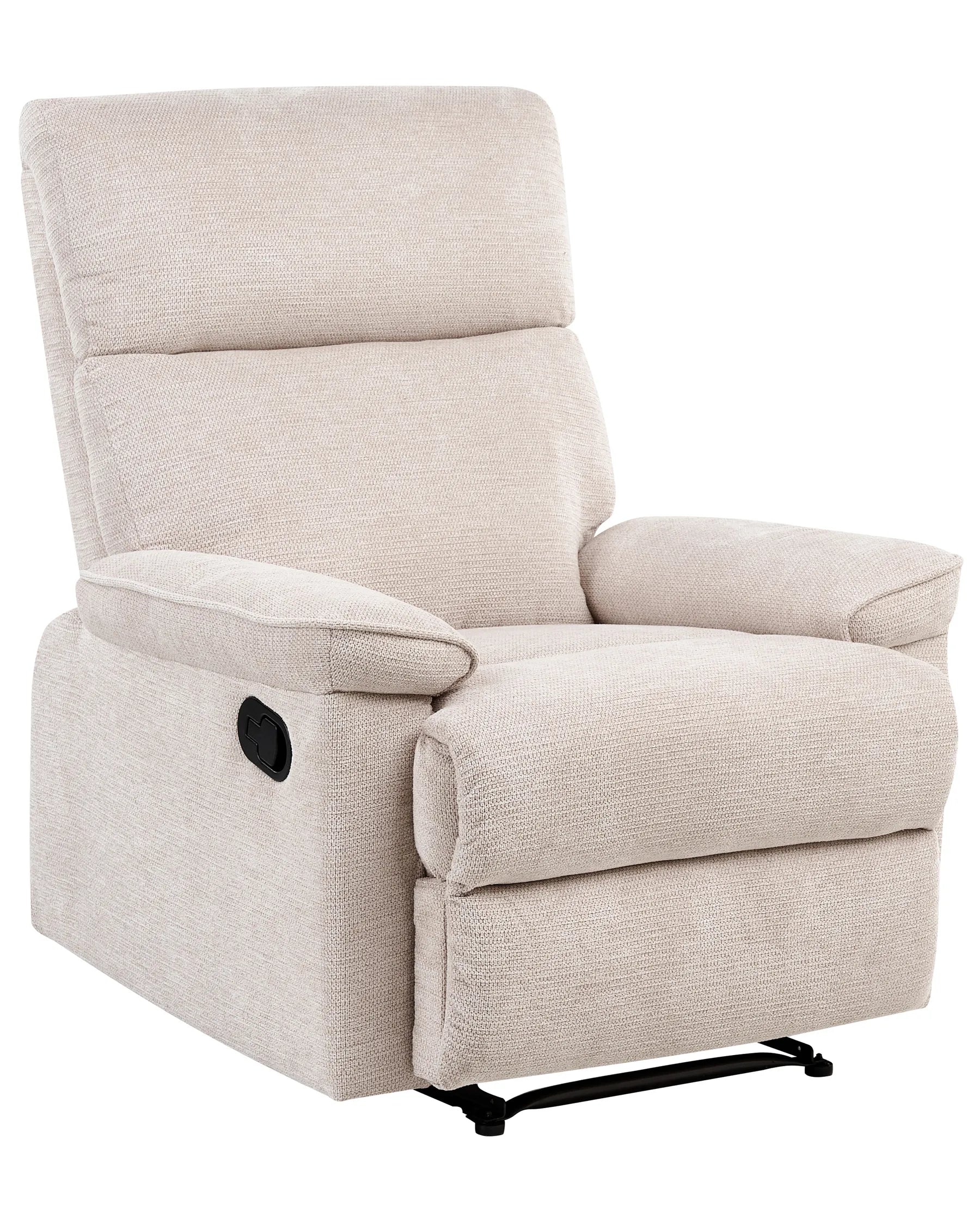 Recliner Chair EVERTON with Footrest Fabric Beige