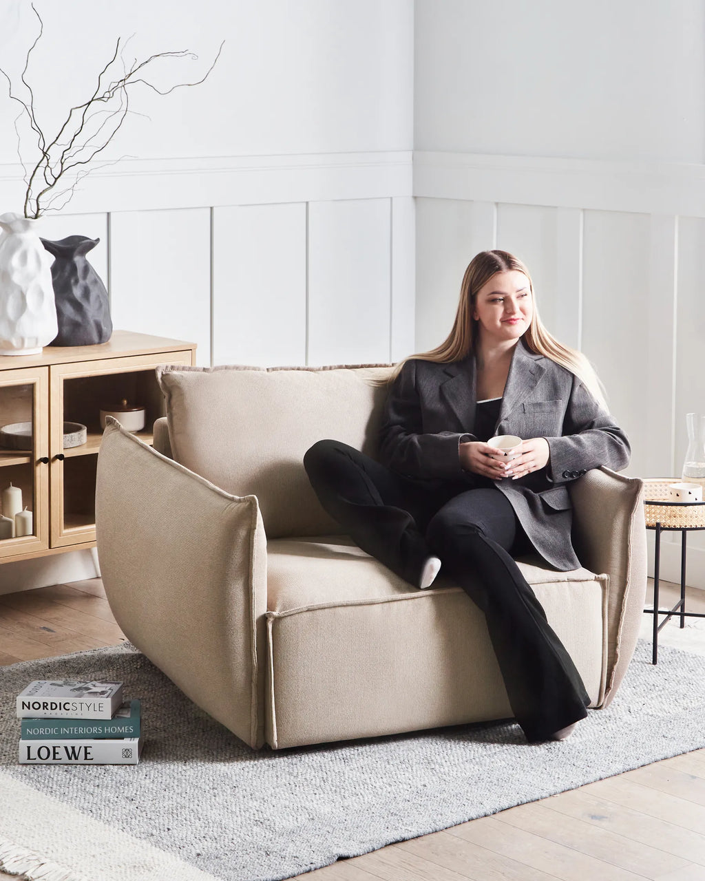 Armchair KUNES Fabric Taupe