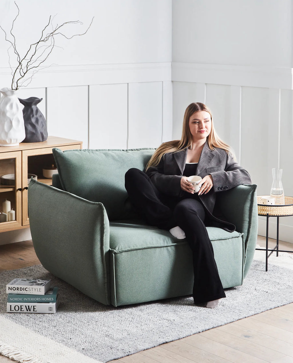 Armchair KUNES Fabric Light Green