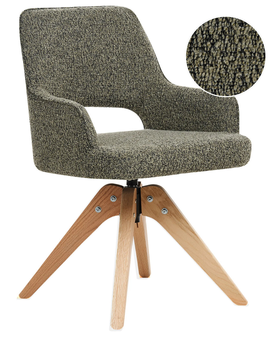 Dining Chair Swivel MORAVIA Boucle Green