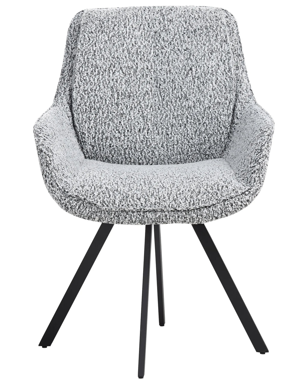 Dining Chair Swivel MARCELLUS Boucle Black/ White