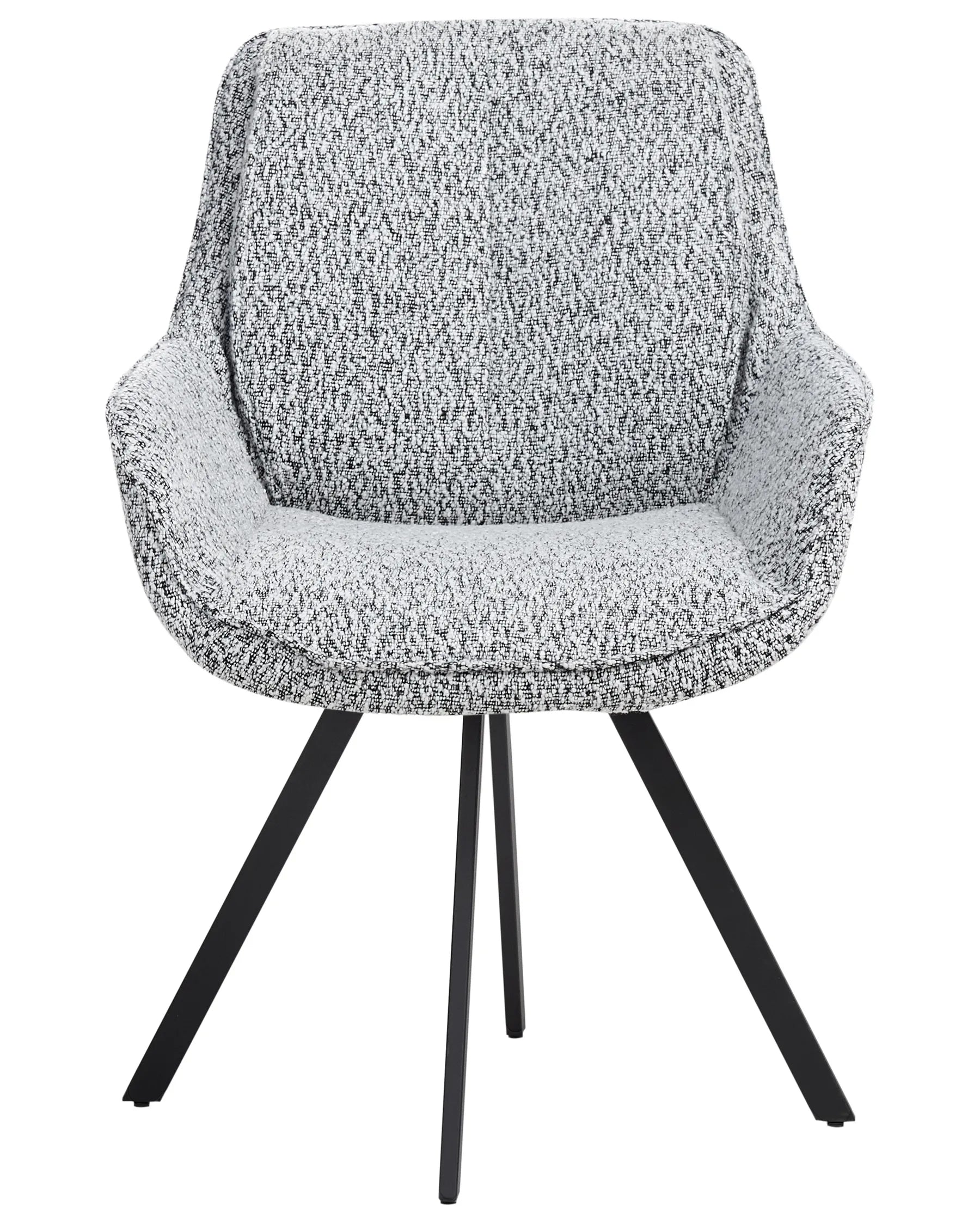 Dining Chair Swivel MARCELLUS Boucle Black/ White