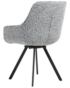 Dining Chair Swivel MARCELLUS Boucle Black/ White