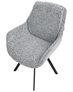 Dining Chair Swivel MARCELLUS Boucle Black/ White