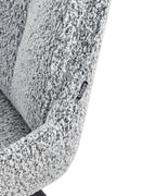 Dining Chair Swivel MARCELLUS Boucle Black/ White