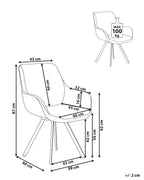 Dining Chair Swivel MARCELLUS Boucle Black/ White