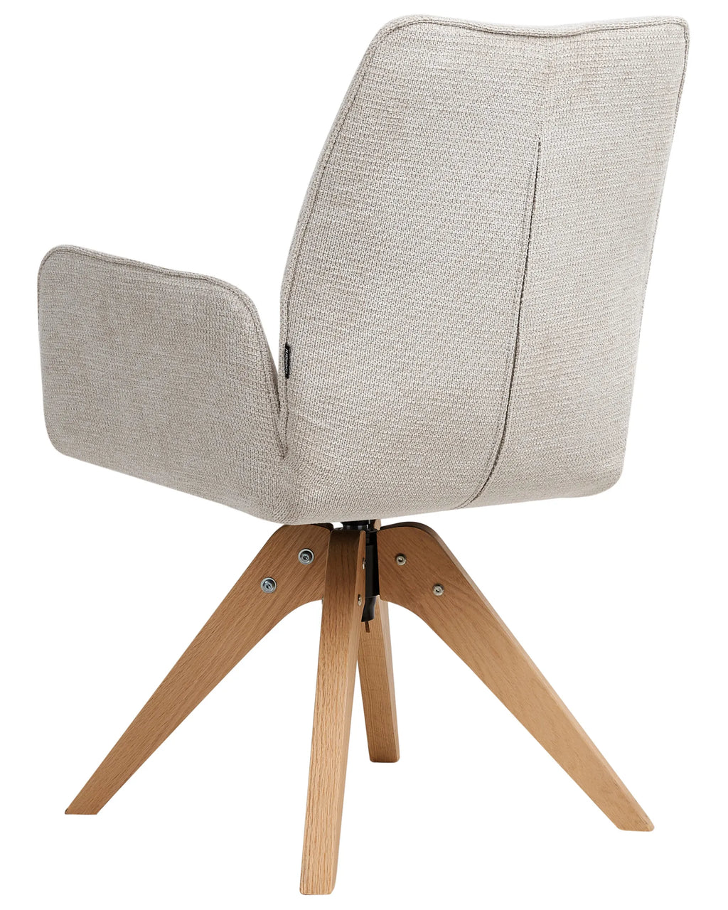 Dining Chair Swivel MOKENA Faux Linen Light Beige