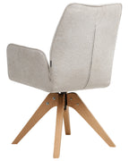 Dining Chair Swivel MOKENA Faux Linen Light Beige