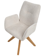 Dining Chair Swivel MOKENA Faux Linen Light Beige