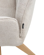 Dining Chair Swivel MOKENA Faux Linen Light Beige