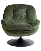 Swivel Armchair NOLVIK Velvet Dark Green