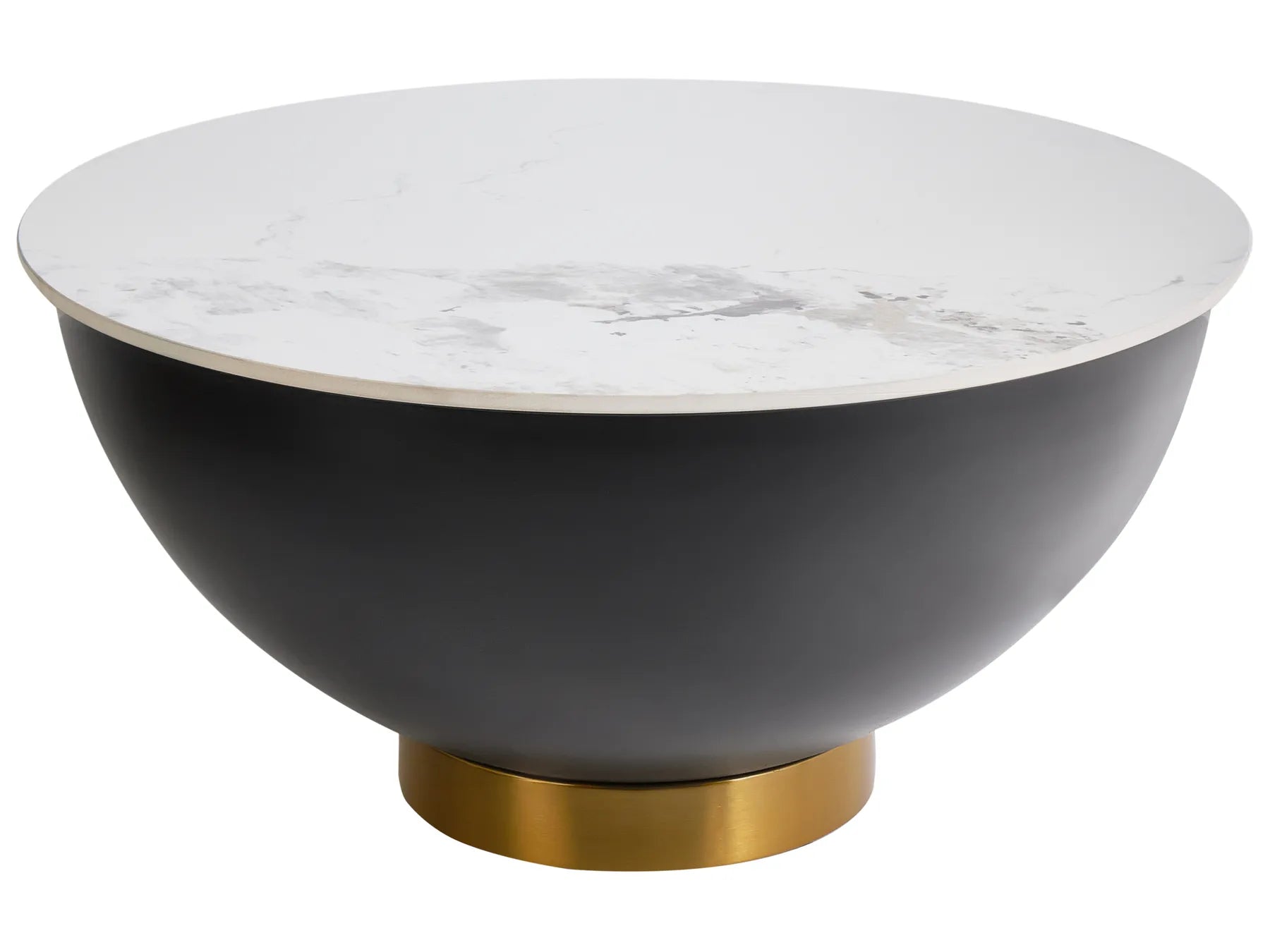 Coffee Table NADINE Ceramic Black with Storage