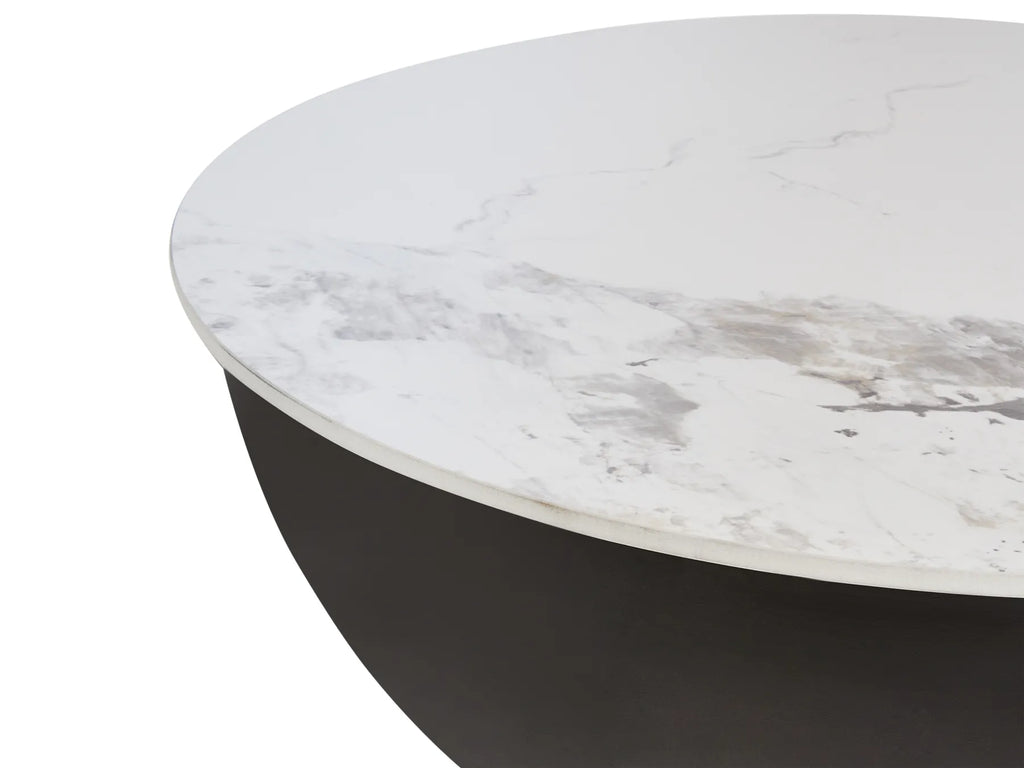 Coffee Table NADINE Ceramic Black with Storage