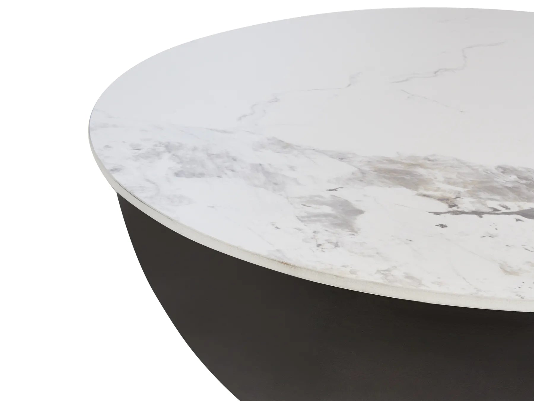Coffee Table NADINE Ceramic Black with Storage