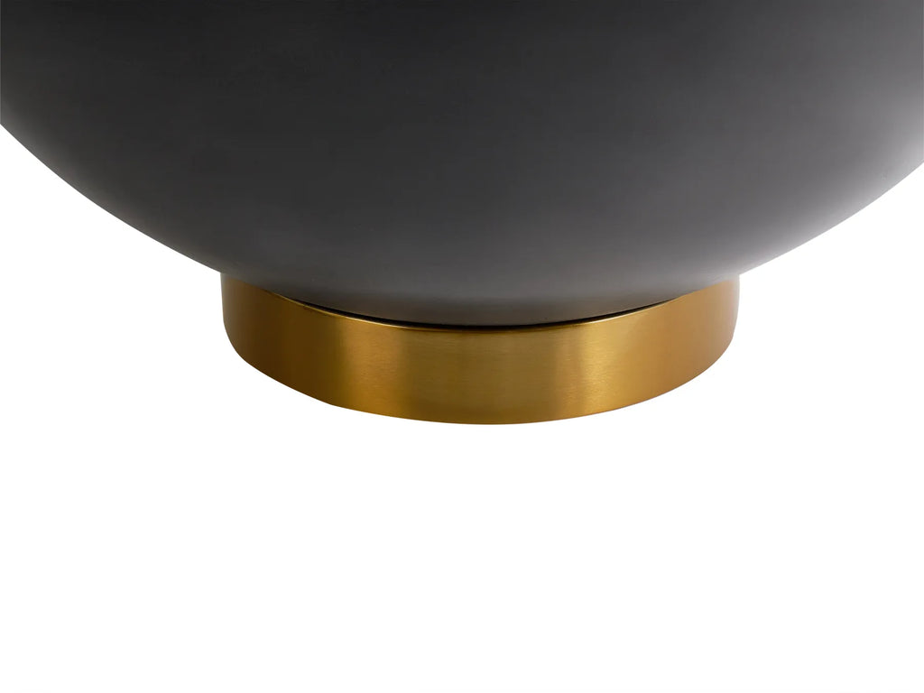Coffee Table NADINE Ceramic Black with Storage