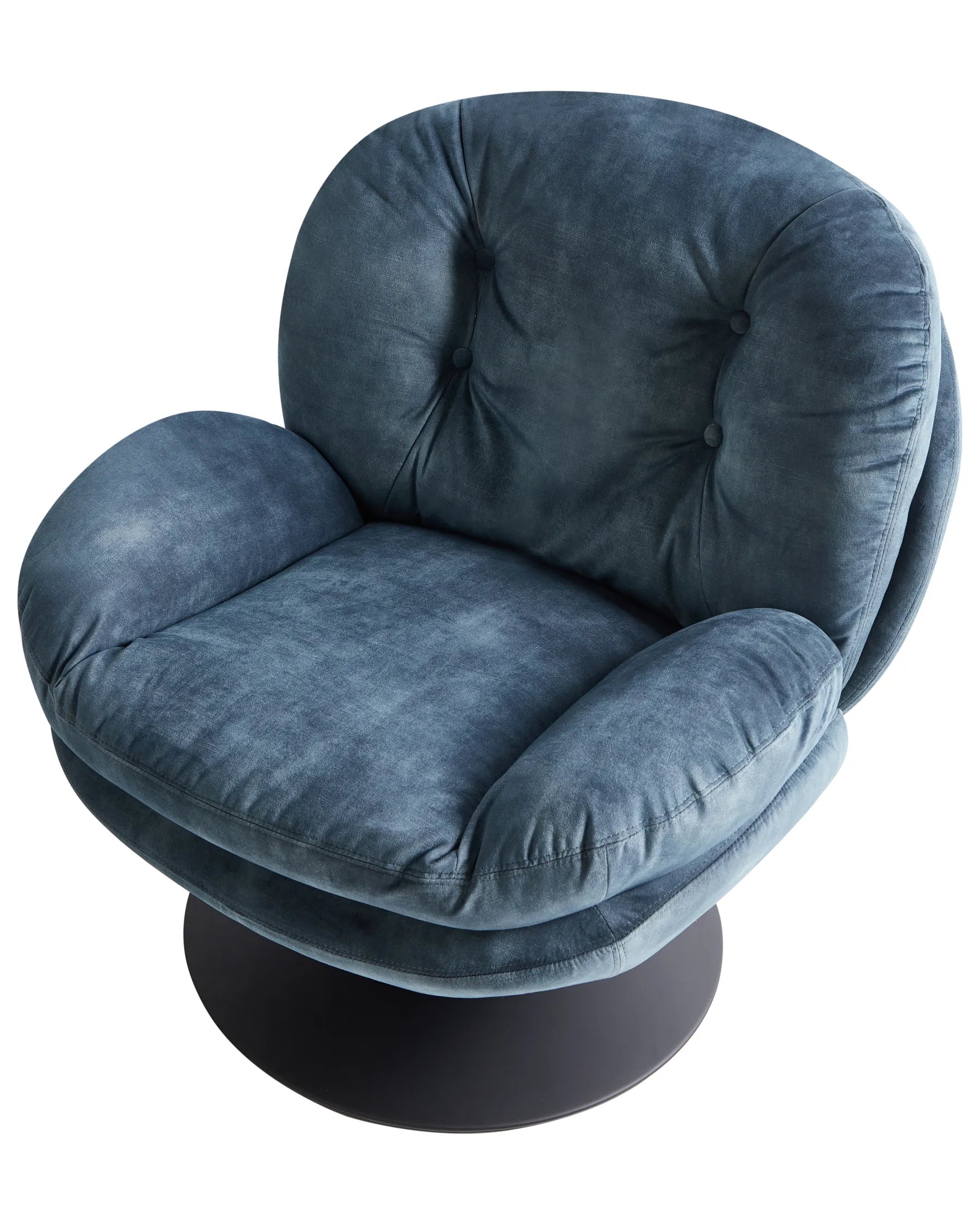 Swivel Armchair NOLVIK Velvet Dark Blue