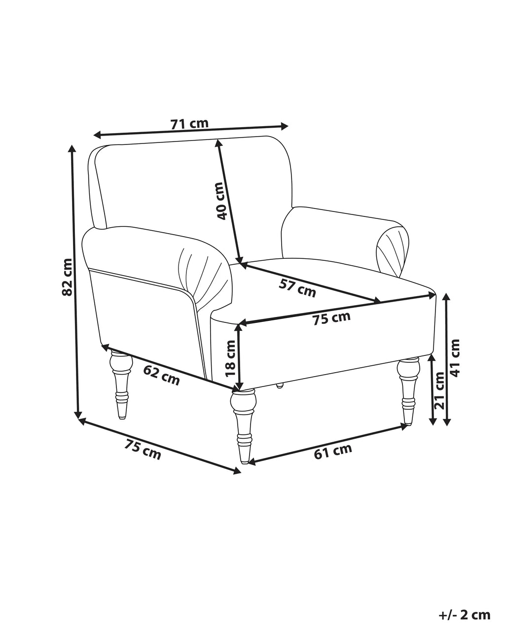 Armchair FREDROS Fabric Light Beige